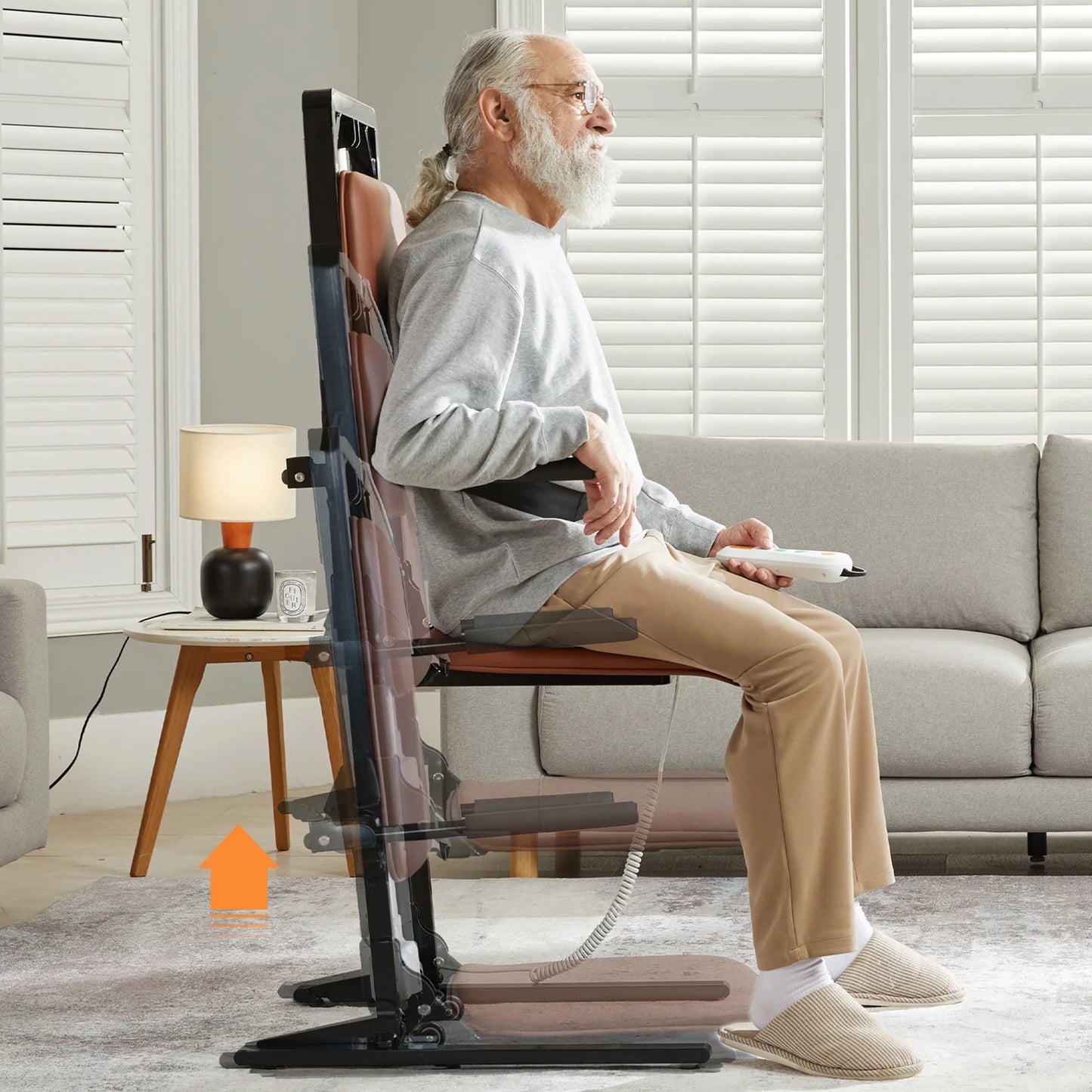 Electric Chair Lift, Stand up Independently from Floor, Support up to 440 LBS for Home/Care Center, Lift Elderly from Floor