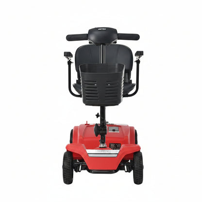 4 Wheels Mobility Scooter, Folding Lightweight Travel Mobility Scooter with Front & Rear LED Light, Heavy Duty Electric Motorized Scooters for Seniors Adults, Compact Mobility Scooter, Red