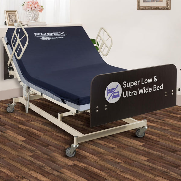 Ultra Wide Full Electric Bariatric Adjustable Hospital Bed - 14"-30" Height Range, 36”-42”-48” Width, 80”-88” Length 550 Lbs