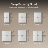 Gray Twin XL Adjustable Bed Frame, Massage, Wireless Remote/App, USB Ports, Under-Bed Light, Head/Foot Incline