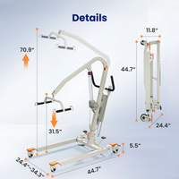 Electric Patient Lift Built for Safe Transfers, 440LB Capacity, Collapsible Design, Floor Lift Assist