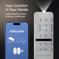 Gray Twin XL Adjustable Bed Frame, Massage, Wireless Remote/App, USB Ports, Under-Bed Light, Head/Foot Incline