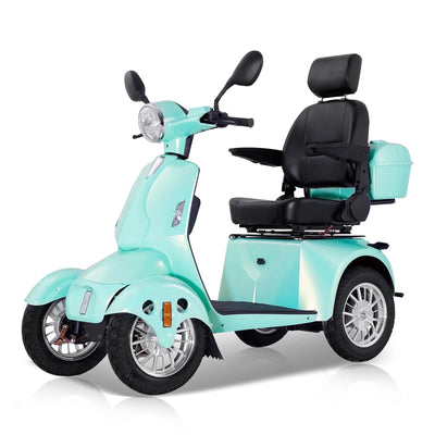 Mobility Scooter with Adjustable Seat & Storage Box, 4-Wheel, 800W Green