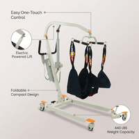 Collapsible Electric Patient Lift, Floor Lift Assist for Elderly, Medical Transfer Device with 440LBS Capacity,Portable & Easy Assembly — infographic