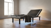 Gray Twin XL Adjustable Bed Frame, Massage, Wireless Remote/App, USB Ports, Under-Bed Light, Head/Foot Incline — Lifestyle