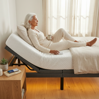 Gray Twin XL Adjustable Bed Frame, Massage, Wireless Remote/App, USB Ports, Under-Bed Light, Head/Foot Incline — Lifestyle