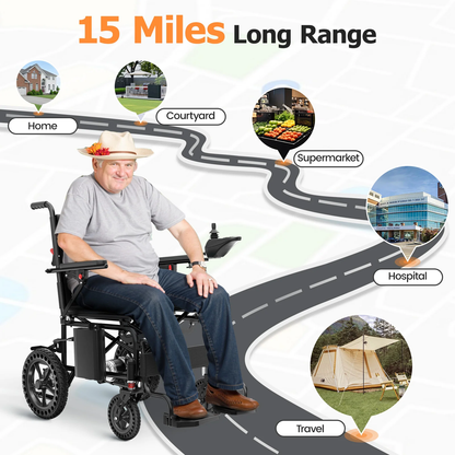 Portable Electric Wheelchair Lightweight Foldable for Adults Seniors